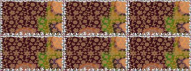 Miles Fleur, kafe süsleme. Vintage retro tarzı. Kumaş, tekstil, duvar kağıdı üzerinde baskı için. Raster resim. Tomurcukları papatya çiçeği ile sevimli çiçek desenli. Sorunsuz arka plan.