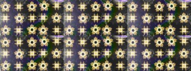 Gri renkli çiçekler. Raster Illustrasyon 'daki Çiçek Deseni' nin son moda çizimi. Düz Çiçek Elementleri Tasarımı. Renkli Yaz Teması çizim şablonu.