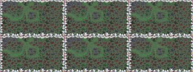 Davetiye, kart ve parmak izi için basit şirin bir model. Yeşil arka planda renkli bir kelebek. Renkli güzel halk kelebeklerle kusursuz desen.