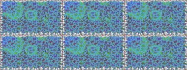 Kumaş, tekstil, baskı ve davetiye için arka plan. Suluboya soyut parlak desenli kelebek kanatları, retro renkler. Mavi renkli resimler.