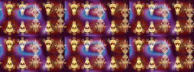 Raster resim. Raster kar taneleri desen. Renkli arka plan üzerinde raster sevimli kar taneleri.