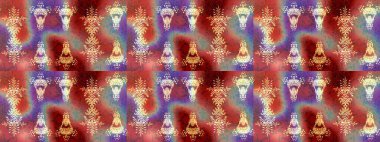 Chichi 'nin kumaş kalıbını çiz. Renkli Bahar Teması eskiz kalıbı. Düz Çiçek Elementleri Tasarımı. Raster illüstrasyonu. Çiçek deseni.