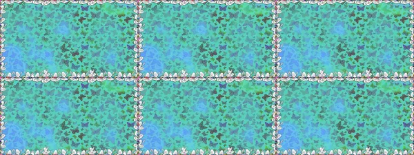 Bahar Kelebeği teması. Çizim, karalama, karalama. Sonsuz. Giysi kumaşı için böcek dokusu parçası tekrarlanıyor. Raster illüstrasyonu. Yeşilde, kusursuz kelebek örtüsü var..