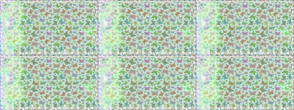 Tarafsız renklerde sevimli kelebek deseni. Tropikal temalı kelebek deseni. Tekstil, duvar kâğıtları, web sayfası arkaplanları ve yüzey dokuları için mükemmel. Raster illüstrasyonu.