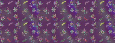 Raster illüstrasyonu. Noel stili. Mor, gri ve mor renkli kar taneleri.