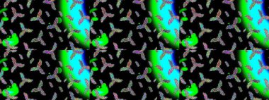 Düz kar karalama ikonları, yılbaşı afişi için kar taneleri silueti, kartlar. Yeni yıl kar tanesi. Siyah, yeşil ve mavi renkler üzerine şirin soyut kar taneleri raster tasarımı.