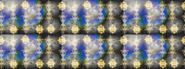 Raster illüstrasyonu. Renkli arka planda izole tatlı kar taneleri. Soyut mandala ya da tuhaf kar tanesi çizgisi sanat tasarımı.