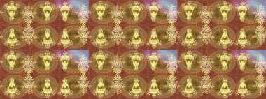 Kar tanelerinin soyut arkaplanlı Noel şablonu. Renkler. Raster illüstrasyonu. Noel ve yeni yıl moda baskıları için tatil tasarımı. Altın kar taneleri.