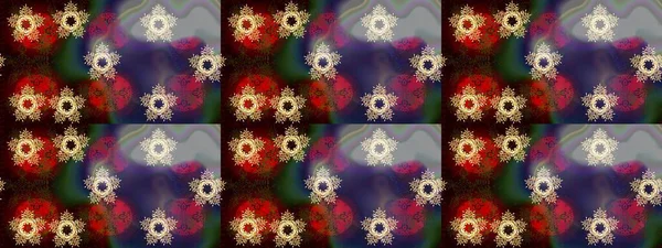 Kahverengi, gri ve mor renkte kar tanelerinden oluşan kış deseni. Kış konsepti Düz yatıyordu. Raster illüstrasyonu.