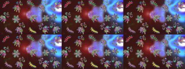 Renkli elementlerle Raster ilginç desen