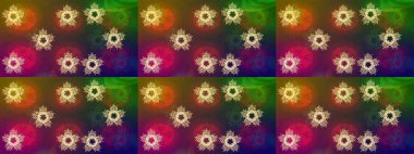 Kar tanesi ikonu, izole edilmiş. Renkli arka planda güzel kar taneleri. Düz dizayn. Raster illüstrasyonu.