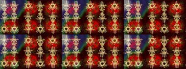 Sanat terapisi tarzı zen çizim için Contour kahverengi, kırmızı ve siyah kar taneleri. El çizimi, dövme stili, kumaş tasarımı ve Raster illüstrasyonunda kartlar..