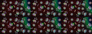 Noel süsleri ve Noel süsleri. Raster Noel soyut renkli arkaplan ve düşen kar tanesi.