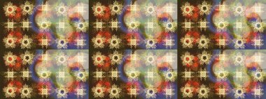 Moda baskıları için zarif bir şablon. Motley illüstrasyonu. Robot resim. Küçük çiçekte güzel bir desen. Küçük renkli çiçekler. Çiçekli bahar çiçekleri.