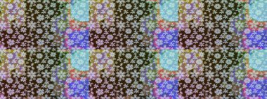 Tekrar eden çiçek arkaplanı, zarif kahverengi çiçek duvar kağıdı. Kahverengi renkler üzerine çiçek desenli çizimler, el yapımı papatyalar, papatyalar..