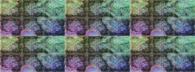 Yaprak ve çiçeklerin suluboya resimleri, yeşil renklerde kusursuz desenler. Raster illüstrasyonu. Yumuşak, yeşil renkte bahar çiçekleri.