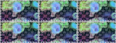 Güzel kumaş deseni. Raster suluboya deseni, narin çiçekler, mavi çiçekler, tebrik kartı şablonu..