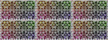 Raster illüstrasyonu. Gri renklerde bahar çiçekleri. Çiçekli, pürüzsüz bir desen. Raster çiçekleri klasik tarzda resmedilir..