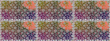 Gri renklerde bahar çiçekleri. Raster illüstrasyonu. Çiçek ve yapraklı karalama şeklinde Raster çiçek deseni.