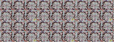 Renkli Yaz Temalı Kusursuz Arkaplan. Düz Çiçek Elementleri Tasarımı. Sevimli çiçek raster deseni. Modaya uygun kumaş deseni.