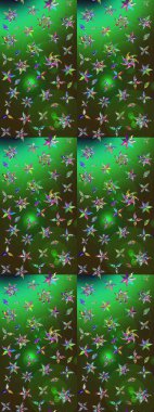 Moda baskıları için zarif bir şablon. Modern çiçek arkaplanı. Halk tarzı. Parlak renkli çiçekleri ve yeşil ve gri renkte yaprakları olan muhteşem bir çiçek deseni..