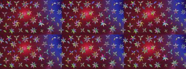 Renkli Bahar Teması eskiz kalıbı. Mor ve kırmızı renkte çiçekler. Raster illüstrasyonundaki çiçek desenli çizim. Düz Çiçek Elementleri Tasarımı.