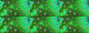 Renkli Yaz Temalı eskiz kalıbı. Raster Illustrasyon 'daki Çiçek Deseni' nin son moda çizimi. Düz Çiçek Elementleri Tasarımı. Güzel kumaş deseni.