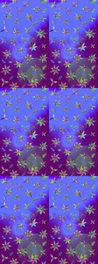 Çiçekli çiçek deseni, suluboya. Küçük çiçekte güzel bir çiçek deseni var. Raster deseni.