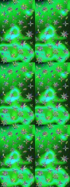 Kumaş, tekstil, duvar kağıdı baskısı için. Eskiz geçmişi. Miles Fleur, süslü püslü bir süs. Eski usul. Tomurcukları papatya çiçekleri olan sevimli bir çiçek deseni. Raster illüstrasyonu.