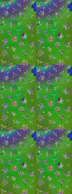 Raster illüstrasyonu. Suluboya stilinde renklerde. Küçük çiçekli bahar deseni çiz.