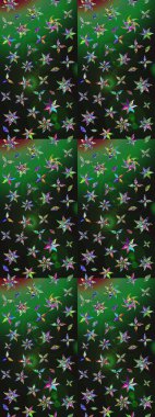 Tekstil tasarımı için gri ve yeşil renkli geleneksel halk çiçekleri. Üzerinde gelincikler ve vadi zambakları olan renkli çiçek desenli nakış..