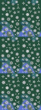 Süslü kumaş deseni. Raster deseni. Çiçekli çiçek deseni, suluboya..