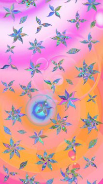 Renkli Bahar Teması eskiz kalıbı. Düz Çiçek Elementleri Tasarımı. Karalama çiçeği. Raster illüstrasyonu. Güzel kumaş deseni. Zentangle soyut çiçekleri.