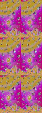 Hand drawn sketch autumn floral flower pattern. Colorful yellow and magenta sketch pattern. Perfect for textile, cover design. Doodle style. Flowers on yellow and magenta colors.