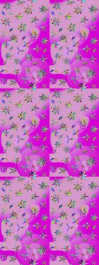 Raster Moda kumaş deseni. Şirin çiçekler. Çizgi çizimi deseni.