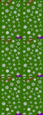 Çiçekli çizim şekli. Yeşil ve nötr renklerde çiçekler. Düz Çiçek Elementleri Tasarımı. Renkli Bahar Teması çizim şablonu.