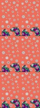 Raster Hip kumaş deseni. Eskiz Vintage Çiçek Deseni.