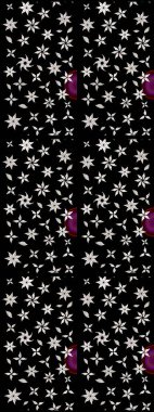 Siyah ve nötr renklerde çiçekler. Raster illüstrasyonunda çiçek deseni çizimi.