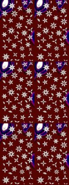 Flat Flower Elements Design. Cute flower raster pattern. Colour Spring Theme sketch pattern Background. Flowers on red and neutral colors.