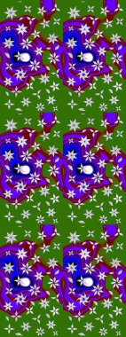 Renkli Yaz Temalı eskiz kalıbı. Sevimli çiçek raster deseni. Modaya uygun kumaş deseni. Düz Çiçek Elementleri Tasarımı.