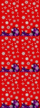 Çizgi çizimi kalıbı. Raster Moda kumaş deseni. Şirin çiçekler..