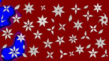 Kırmızı renklerde. Raster illüstrasyonu. Kırmızı renkte kırmızı papatya deseni.