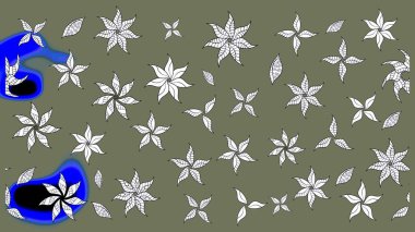 Raster güzel bir çiçek deseni çizmiş. Tatil havası. Nazik romantik baskı. Yeşil renkli çiçekler. Bahar mevsimi.