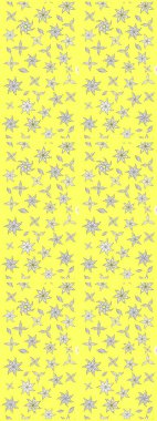 Düz Çiçek Elementleri Tasarımı. Sevimli çiçek raster deseni. Modaya uygun kumaş deseni. Renkli Yaz Teması çizim şablonu.