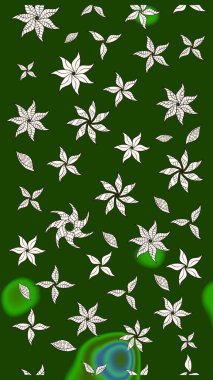 Yeşil yapraklı yabani çiçekler. Eskiz arkaplan modeli. Raster illüstrasyonu. Suluboya, elle çizilmiş.