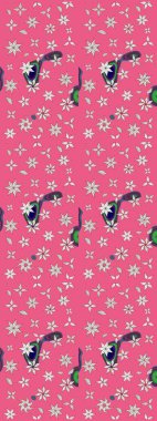 Çiçek pembesi çizim deseni. Raster çiçek izi. Klasik taslak çizimi. Raster Yumuşak kumaş deseni.