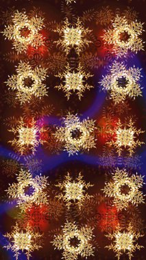 Kar taneleri deseni. Raster kar taneleri arka planda. Soyut kar taneleri arkaplanda izole edilmiş düz dizayn. Raster illüstrasyonu. Kar tanesi renkli desen.