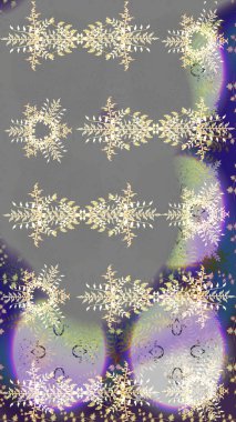 Karla süslenmiş Noel kar taneleri. Raster illüstrasyonu. Noel şenliği arka planı.