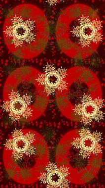 Raster. Xmas frost snow flake isolated silhouette symbol. Weather illustration ice collection. Snowflake raster icon background red, brown and yellow color. Winter christmas snow flat crystal element.