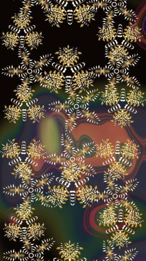 Kış kar taneleri, raster arka plan. Yüzey için tekrarlanan doku, ambalaj kağıdı, siyah ve kahverengi renkte kar tanesi.